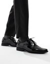 【送料無料】 エイソス メンズ オックスフォード シューズ ASOS DESIGN lace-up derby shoes in black patent Bl...