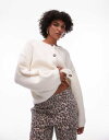【送料無料】 トップショップ レディース カーディガン アウター Topshop knit clean exposed seam crew relaxed ca...
