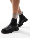 【送料無料】 エイソス レディース ブーツ・レインブーツ シューズ ASOS DESIGN Adjust chunky chelsea boots in bla...
