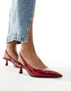 【送料無料】 エイソス レディース ヒール シューズ ASOS DESIGN Stroll slingback mid heel shoes in red RE...