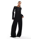 【送料無料】 オンリー レディース ジャンプスーツ トップス ONLY scoop back loose fit jumpsuit in black Black