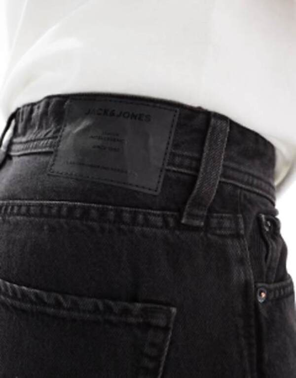 【送料無料】 ジャック アンド ジョーンズ メンズ デニムパンツ ボトムス Jack & Jones Chris rigid straight jeans in black wash Black denim