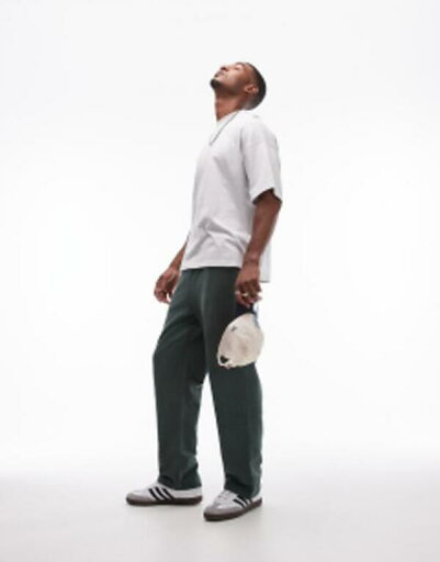 【送料無料】 トップマン メンズ カジュアルパンツ ボトムス Topman washed straight leg sweatpants in green Washed green 【送料無料】 トップマン メンズ カジュアルパンツ ボトムス Topman washed straight leg sweatpants in green Washed green