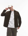 【送料無料】 トップマン メンズ シャツ トップス Topman long sleeve corduroy overshirt in chocolate Chocolate