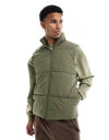 【送料無料】 エイソス メンズ タンクトップ トップス ASOS DESIGN puffer vest in khaki Khaki