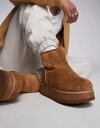 【送料無料】 エイソス メンズ ブーツ・レインブーツ シューズ ASOS DESIGN pull on boots in tan faux suede with...