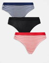 【送料無料】 コットンオン レディース ブラジャー アンダーウェア Cotton On 3 pack branded cotton bikini briefs ...