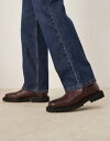 【送料無料】 エイソス メンズ ブーツ・レインブーツ シューズ ASOS DESIGN chelsea boots in burgundy leather wi...