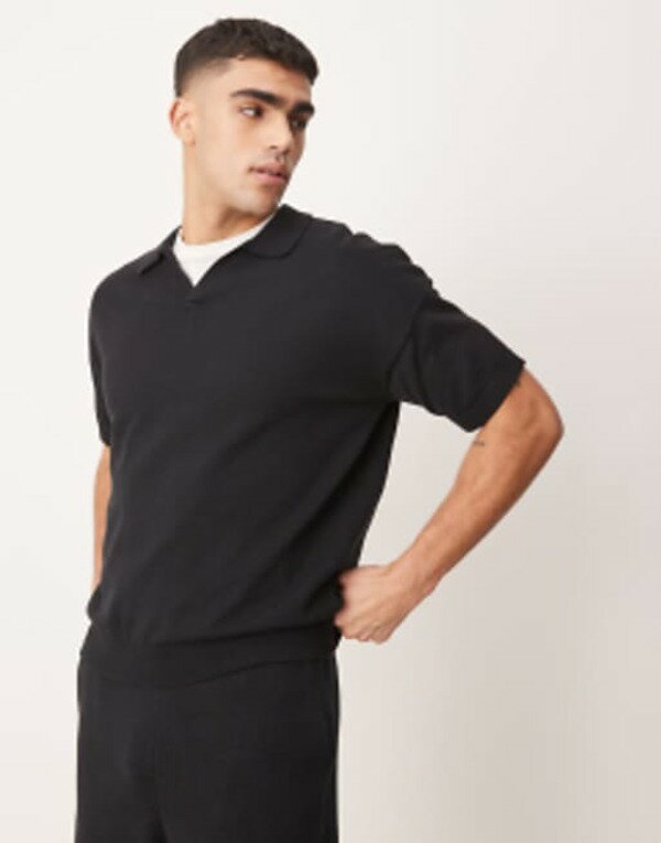 ̵   ݥ ȥåץ ASOS DESIGN relaxed boxy fit knitted midwei...