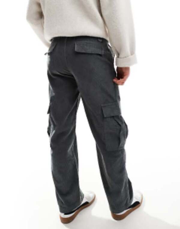 【送料無料】 ジャック アンド ジョーンズ メンズ カジュアルパンツ ボトムス Jack & Jones wide fit cord cargo in gray Smoked pearl