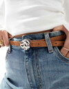 【送料無料】 エイソス レディース ベルト アクセサリー ASOS DESIGN suede hammered disc waist and hip belt ...