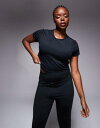 【送料無料】 エイソス レディース Tシャツ トップス ASOS 4505 Curve Icon soft touch performance baby t-shirt in black Black