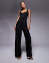 【送料無料】 エイソス レディース ジャンプスーツ トップス ASOS DESIGN topstitch corset detail structured ju...