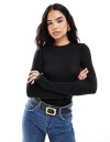 【送料無料】 アンドアザーストーリーズ レディース ニット・セーター アウター & Other Stories mohair & wool blend long sleeve top with thumbhole detail in black Black(4)