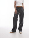 【送料無料】 トップショップ レディース カジュアルパンツ ボトムス Topshop basic button down sweatpants in charcoal charcoal(4)