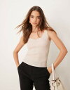【送料無料】 ジェイディーワイ レディース ベスト トップス JDY glitter knit tank top in gold WHITE