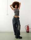 【送料無料】 コルージョン レディース ベスト トップス COLLUSION belted tank top in gray Gray