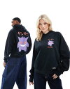 【送料無料】 エイソス レディース パーカー・スウェット アウター ASOS DESIGN unisex oversized boxy hoodie with Gengar Pokemon prints in black Black