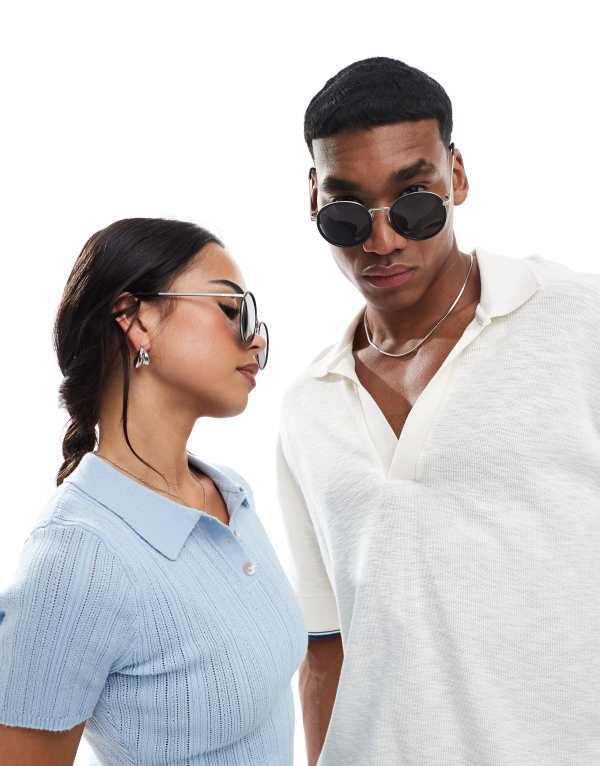 【送料無料】 エージェイモーガン レディース サングラス・アイウェア アクセサリー AJ Morgan large round sunglasses in black Black