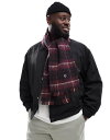 【送料無料】 フレッドペリー メンズ マフラー・ストール・スカーフ アクセサリー Fred Perry brushed wool tartan scarf in red Red