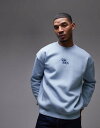 【送料無料】 トップマン メンズ パーカー・スウェット アウター Topman oversized fit sweatshirt with floral emb...