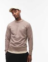 【送料無料】 カルバンクライン メンズ パーカー・スウェット アウター Calvin Klein Jeans woven label sweatshirt in taupe Taupe gray