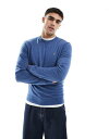 【送料無料】 ファーラー メンズ パーカー・スウェット アウター Farah tim crewneck sweatshirt in blue Blue(4)