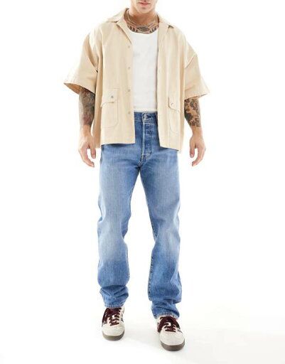 【送料無料】 リーバイス メンズ デニムパンツ ボトムス Levi's 501 Original straight fit jeans in mid wash Mid Wash 【送料無料】 リーバイス メンズ デニムパンツ ボトムス Levi's 501 Original straight fit jeans in mid wash Mid Wash