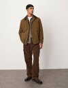 【送料無料】 マンゴ メンズ ジャケット・ブルゾン アウター Mango contrast collar button down wax jacket in khaki Khaki