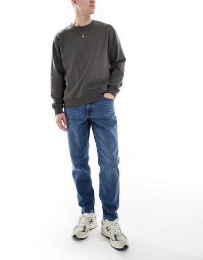 【送料無料】 エイソス メンズ デニムパンツ ジーンズ ボトムス ASOS DESIGN stretch tapered jeans in mid wash Mid wash blue 【送料無料】 エイソス メンズ デニムパンツ ジーンズ ボトムス ASOS DESIGN stretch tapered jeans in mid wash Mid wash blue