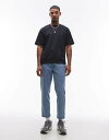 【送料無料】 マンゴ メンズ デニムパンツ ボトムス Mango relaxed fit jeans in mid blue MID BLUE