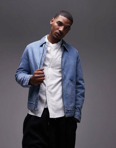 【送料無料】 マンゴ メンズ ジャケット・ブルゾン アウター Mango zip through denim jacket in light blue LIGHT BLUE 【送料無料】 マンゴ メンズ ジャケット・ブルゾン アウター Mango zip through denim jacket in light blue LIGHT BLUE