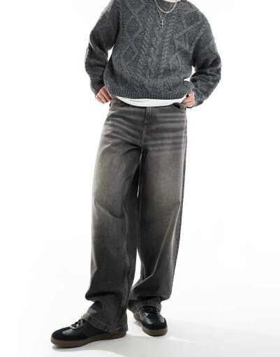 【送料無料】 エイソス メンズ デニムパンツ ボトムス ASOS DESIGN super baggy jeans in black Black 【送料無料】 エイソス メンズ デニムパンツ ボトムス ASOS DESIGN super baggy jeans in black Black