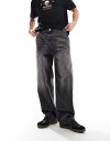 【送料無料】 ベルシュカ メンズ デニムパンツ ボトムス Bershka skater fit jeans in black Black(4)