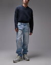 【送料無料】 マンゴ メンズ デニムパンツ ボトムス Mango tapered fit jeans in light blue LIGHT BLUE