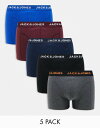 【送料無料】 ジャック アンド ジョーンズ メンズ トランクス アンダーウェア Jack & Jones 5 pack trunks in multi Blac...