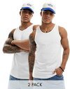 【送料無料】 ジャック アンド ジョーンズ メンズ ベスト トップス Jack & Jones 2 pack tank top in white White