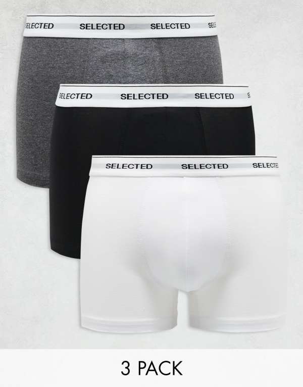 ̵ 쥯ƥåɥ  ȥ󥯥  Selected Homme 3 pack trunks in blac...