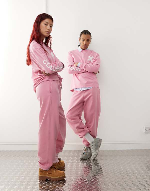 ̵ 롼 ǥ 奢ѥ ܥȥॹ COLLUSION Unisex sweatpants in pink ...
