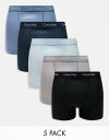 【送料無料】 カルバンクライン メンズ トランクス アンダーウェア Calvin Klein Cotton Stretch 5 pack trunk in bl...