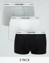 【送料無料】 カルバンクライン メンズ トランクス アンダーウェア Calvin Klein Modern Cotton 3 pack trunk in bla...