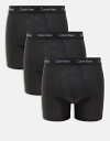 【送料無料】 カルバンクライン メンズ ボクサーパンツ アンダーウェア Calvin Klein Cotton Stretch 3 pack boxer brief in black Black