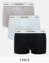 【送料無料】 カルバンクライン メンズ トランクス アンダーウェア Calvin Klein Modern Cotton 3 pack trunk in bla...