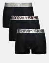 【送料無料】 カルバンクライン メンズ トランクス アンダーウェア Calvin Klein Steel 3-pack trunks with colored ...