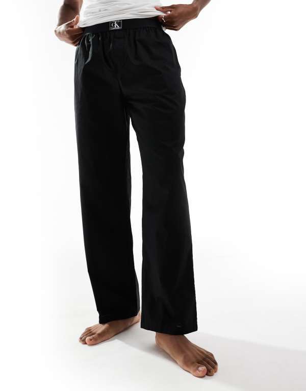 【送料無料】 カルバンクライン メンズ カジュアルパンツ ボトムス Calvin Klein CK Established pajama pant in black Black