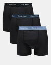 【送料無料】 カルバンクライン メンズ トランクス アンダーウェア Calvin Klein 3-pack with blue waistbands in bl...