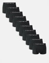 【送料無料】 トップマン メンズ トランクス アンダーウェア Topman 10 pack trunks in black Black