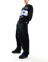 【送料無料】 コルージョン メンズ カジュアルパンツ ボトムス COLLUSION Relaxed skate sweatpants in black Black(4)
