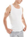 【送料無料】 ボス オレンジ メンズ ベスト トップス Boss Bodywear 3-pack ribbed logo tank tops in white White