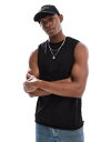 【送料無料】 リバーアイランド メンズ ベスト トップス River Island tank in black Black
